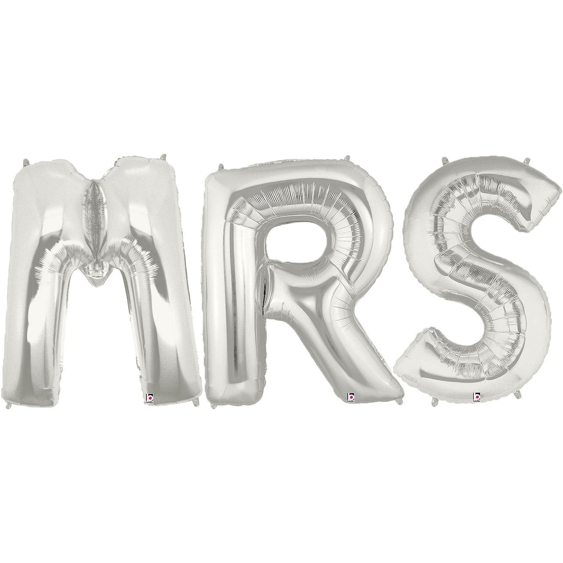 Set Baloane din Folie Metalizata, Flippy, Figurine Litere, Model MR&MRS, Tema Nunta, 40 cm, Baloane Party, Ambalaj Individual, Pai inclus, Umflare cu Aer sau Heliu, Argintiu
