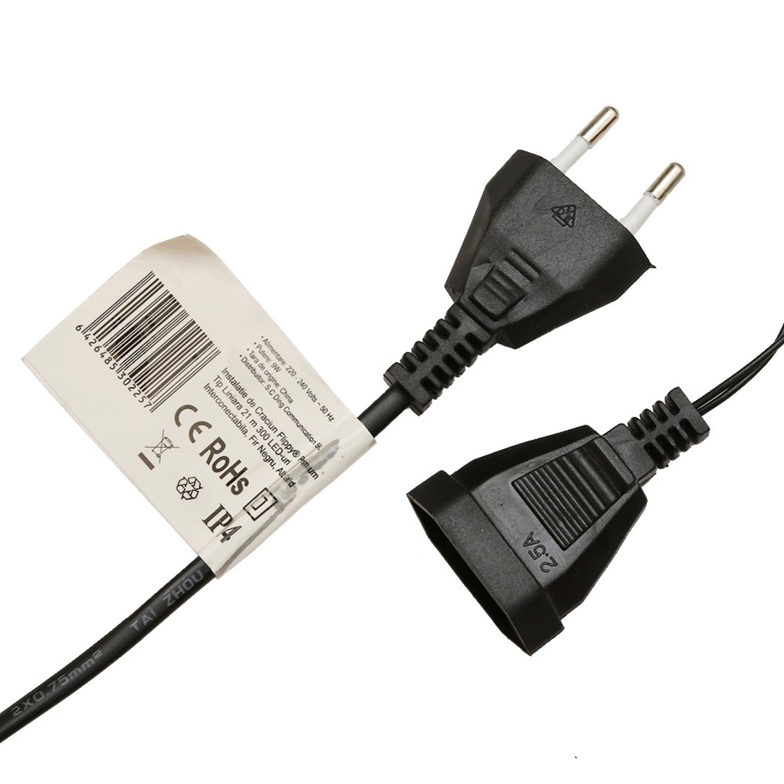 Instalatie de Craciun, Premium Flippy®, Tip Liniara, 21 m, 300 LED-uri, Interconectabila, Alb Cald