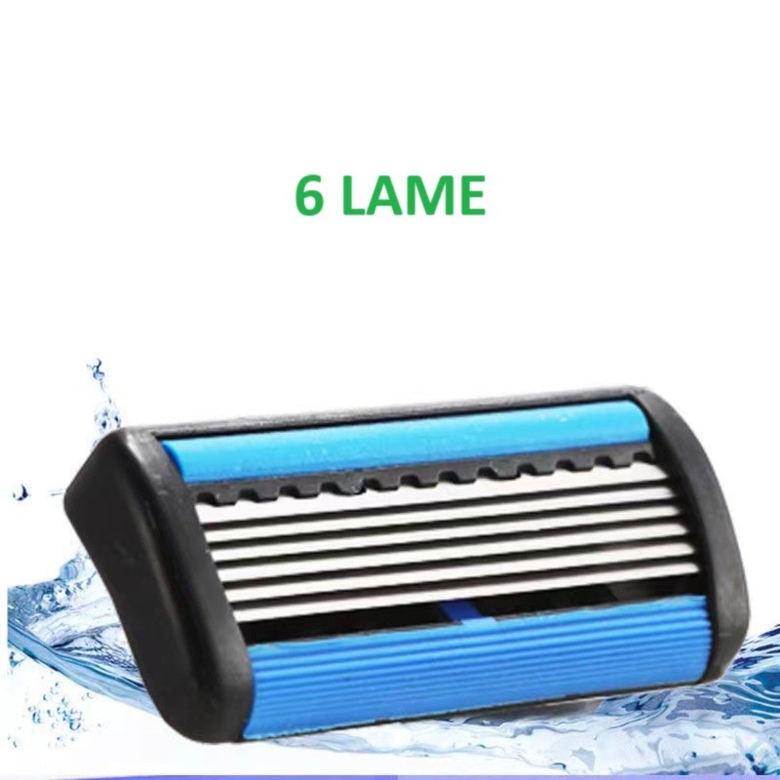 Aparat de Ras Manual, Flippy, din Otel Inoxidabil, Suport Lama + 4 Capete de Schimb Incluse, Cutie pentru Lame, Negru