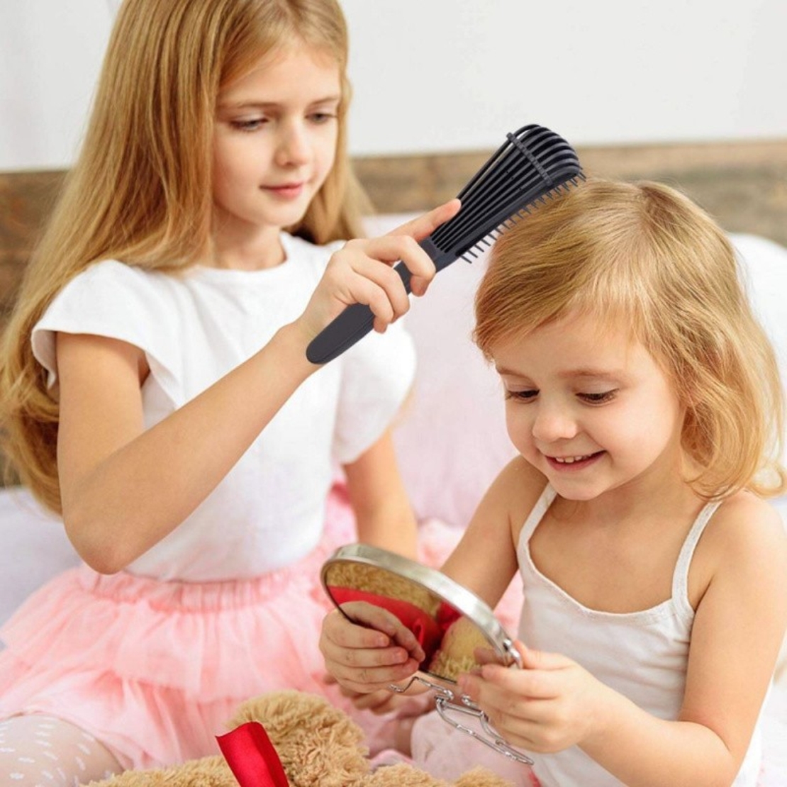 Perie Flexibila, Flippy, pentru Descurcat Par Cret/Umed si Uscat, 8 Brate Mobile, din TPE, 24.5 x 4.5 x 2 cm, Negru