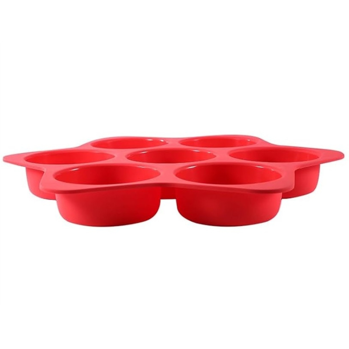 Forme de Silicon pentru Copt, Flippy, 7 Forme Rotiunde, pentru Burgeri si Prajituri, 38.5 x 4 cm, Rosu