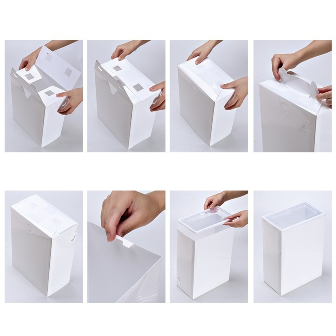 Cutie pentru Pantofi, Flippy, Tip Sertar, din Plastic, Stivuibila, Usa Frontala, 33 x 23 x 13 cm, Transparent