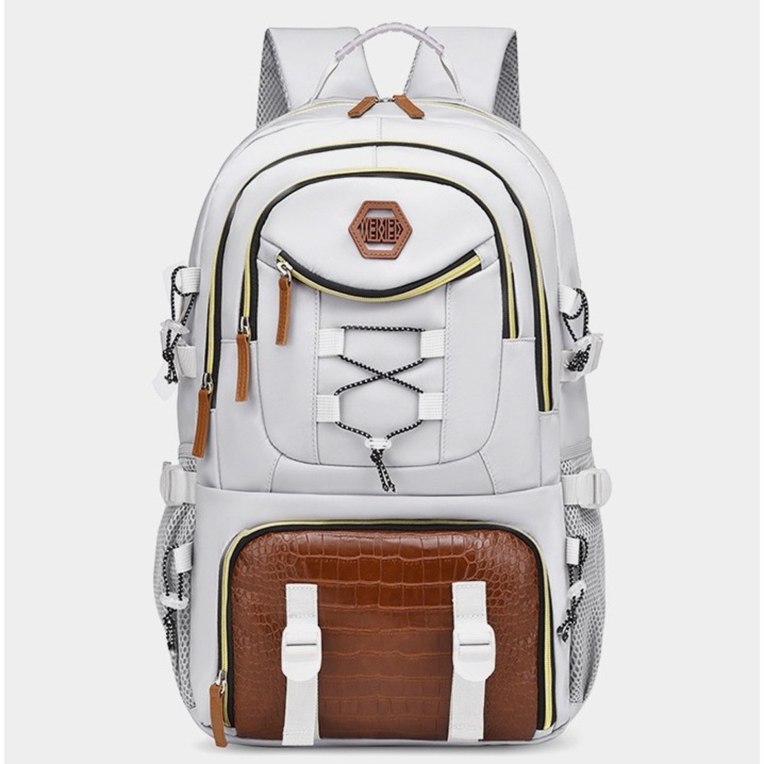 Rucsac Multifunctional pentru Calatorie, Flippy, pentru Alpinism, Voiaj, Drumetii, din Panza Oxford, 34x16x52 cm, Alb