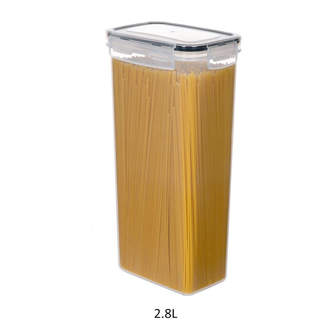 Set 4 Recipiente din Plastic, Flippy, pentru Alimente/Obiecte, Inchidere Ermetica, 4 x 2.8l, Transparent