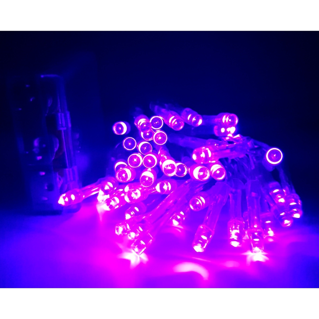 Instalatie de Craciun cu Baterii Fir Transparent  Tip Sir 5 m 50 LED -uri Mov