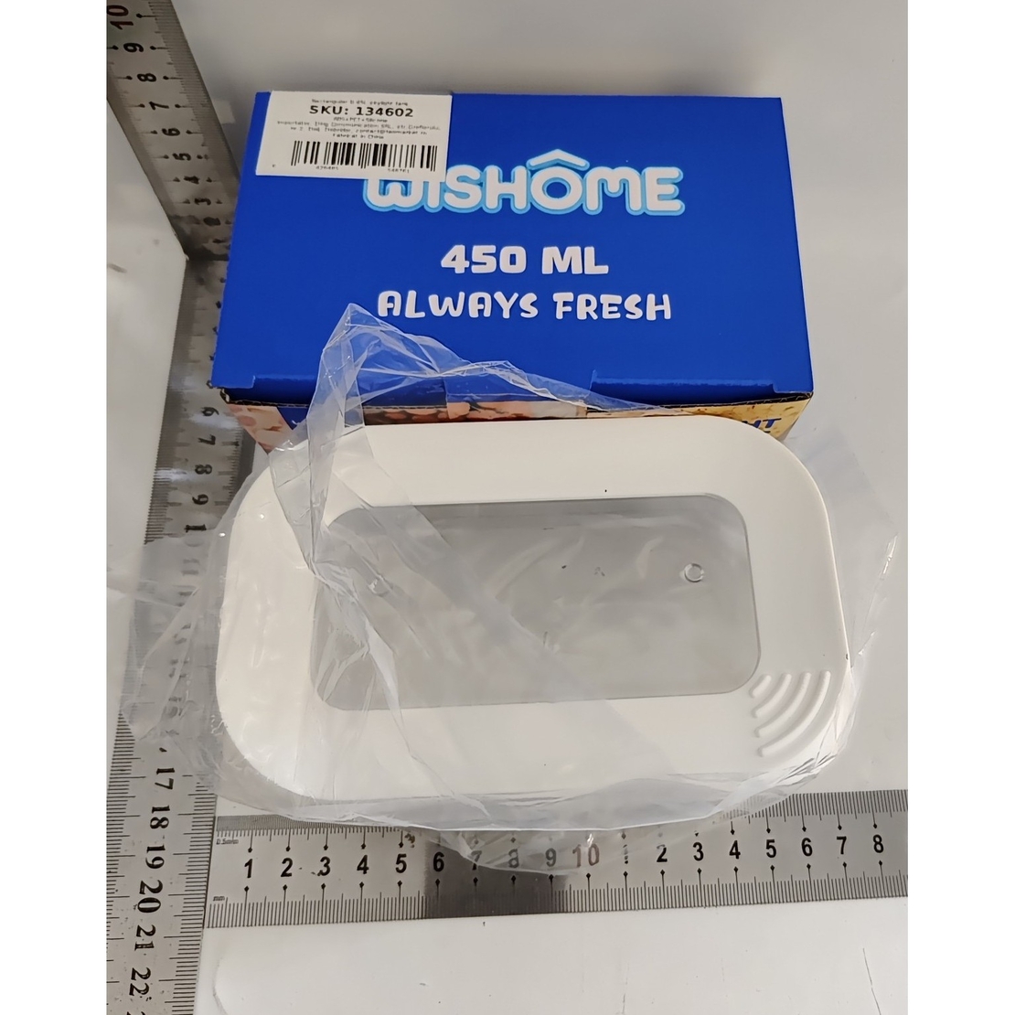 Cutie de Depozitare Alimente, Flippy, 450 ml, Capac Alb, din ABS+Silicon, 14.5 x 9 x 6 cm, Transparent