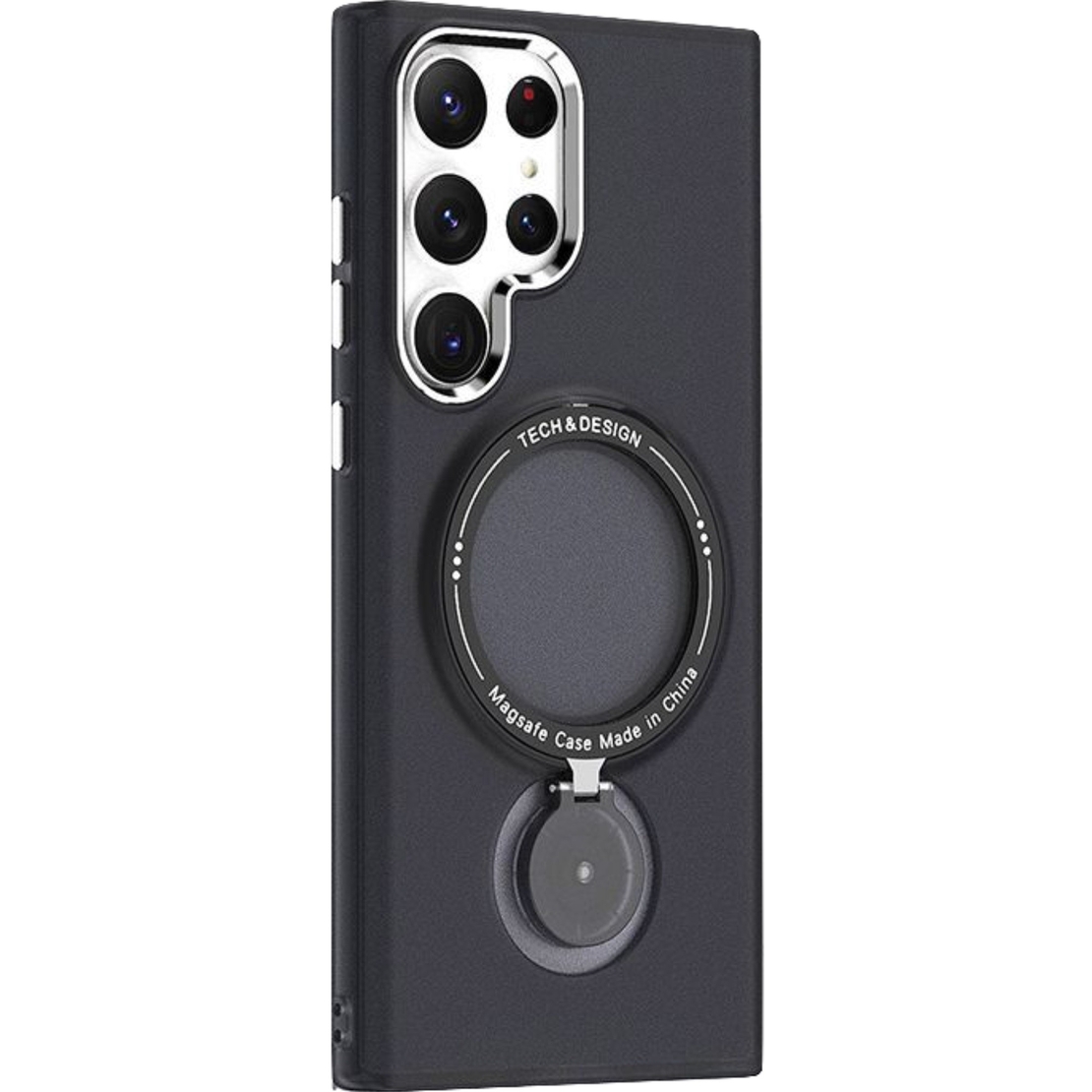 Husa de protectie Flippy, cu incarcare Wireless, Tehnologie Magsafe, TPU, Inel magnetic rotativ cu functie de suport, pentru  Samsung Galaxy S23 Ultra , Negru