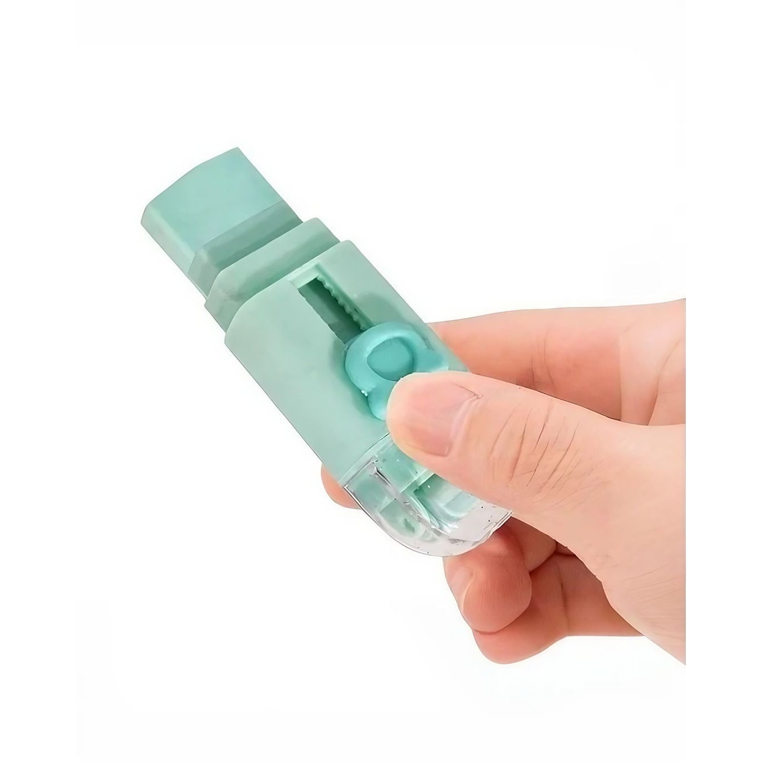 Radiera Retractabila, Flippy, Model Ursulet, Reglare Push-Pull, Radiera de tip Push, Doua Radiere de Rezerva in set din Cauciuc, Verde deschis