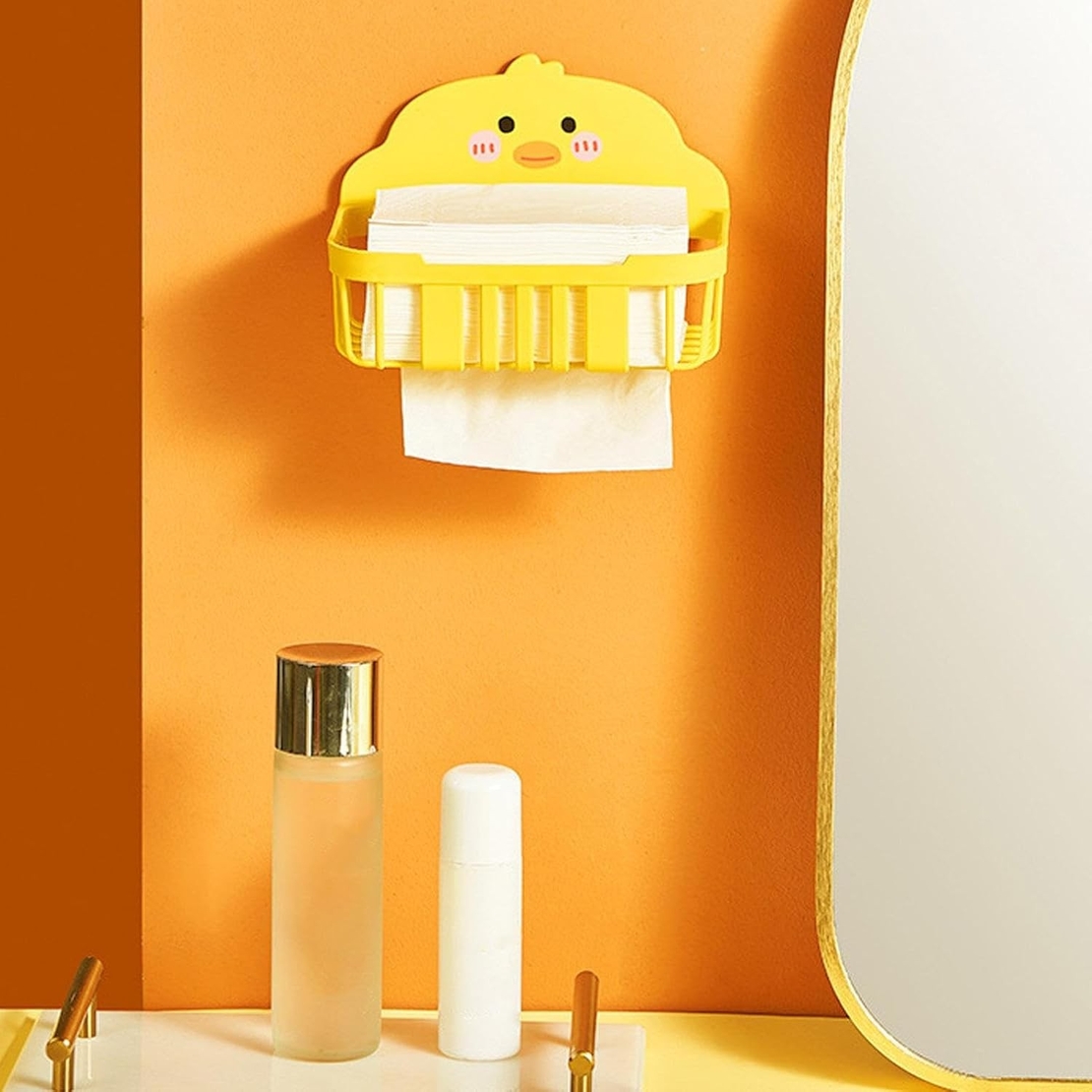 Cutie de Depozitare, Flippy, din Plastic, Montare pe Perete, Model Ratusca, 13x19x12 cm, Galben