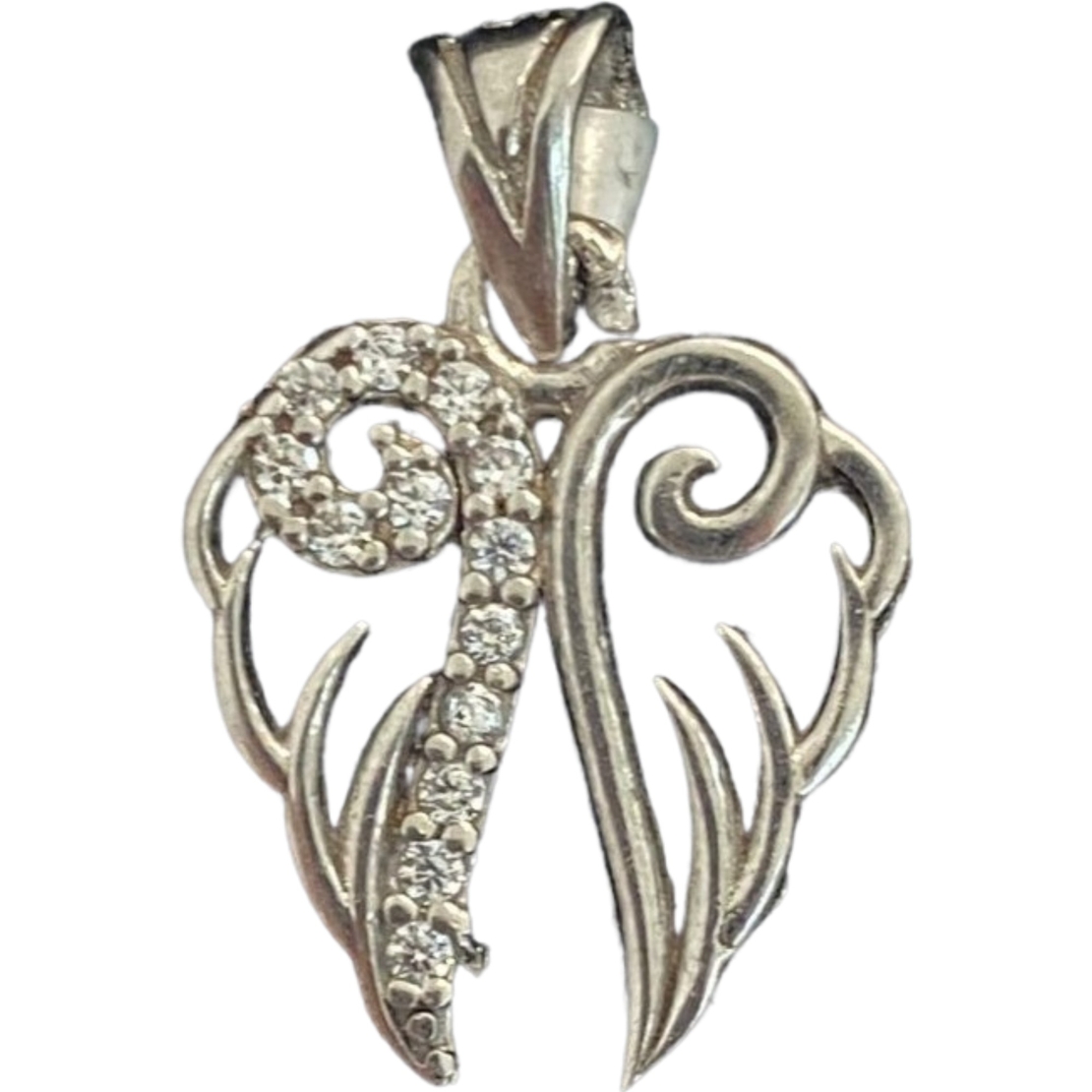 Pandantiv, Jolie Silver, Argint 925, Model 2 Aripi cu Zirconii, 19 x 16 mm, 1.8 g