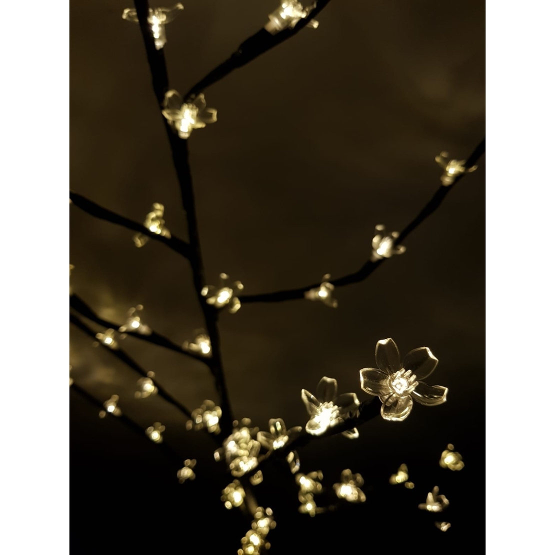 Decoratiune Luminoasa, Flippy, Crenguta, cu Baterii, 72 LED -uri, Flori, Alb Cald