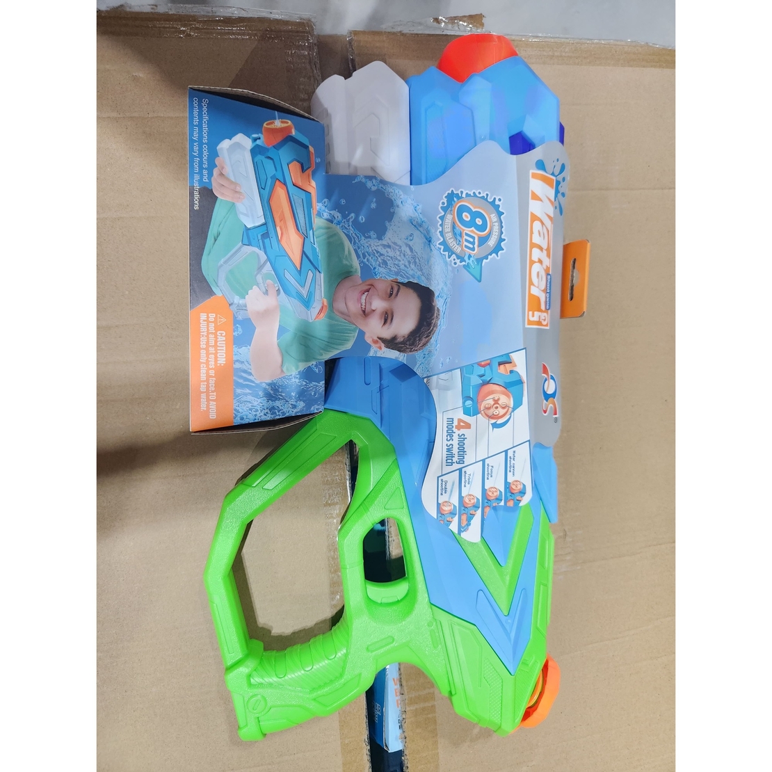 Pistol cu Apa pentru Copii, Flippy, Rezervor 900ml, Raza de Actiune 8m, 6ani+, 4 Duze, Verde