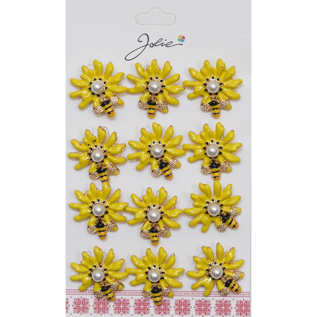 Set 12 Brose Martisor Albina pe Floare Galbena