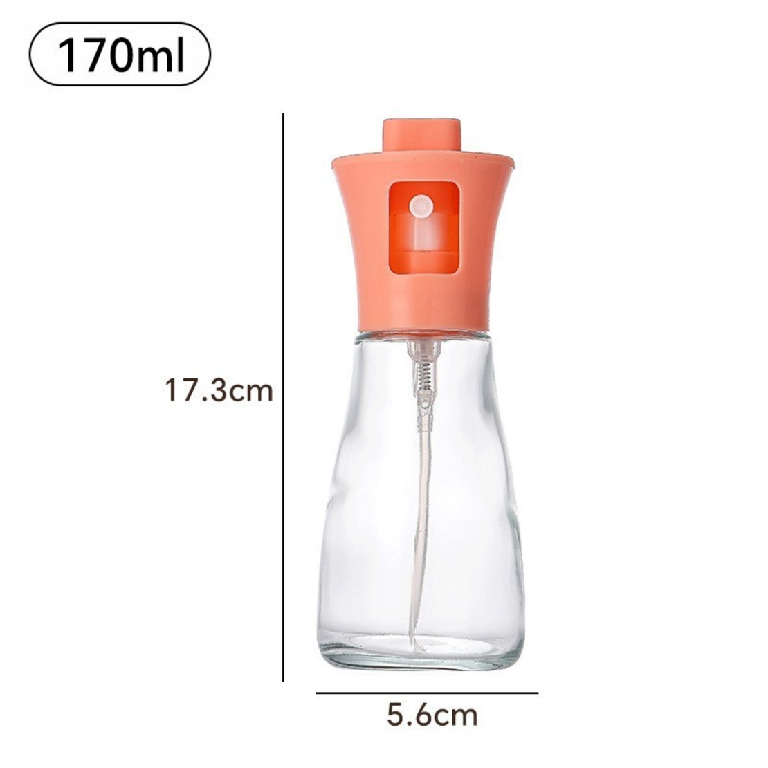 Pulverizator pentru Ulei, Flippy, Pulverizator din Sticla pentru Otet sau Alte Lichide, Simplu Reincarcabil, Multifunctionale, 17.3 x 5.6 cm, Capacitatea 170 ml, Roz
