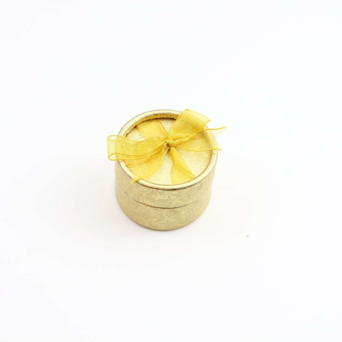 Cutiuta pentru Cadou, Flippy, Cutiuta Eleganta pentru Cercei, Cutiuta pentru Inel, Rotunda Aurie cu Diametru 5cm