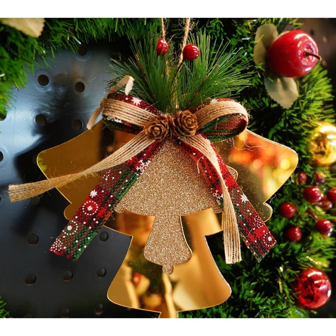 Ornament brad, Flippy, Clopotei, Auriu, Lucios, 16*17CM, Acril, Interior/ Exterior