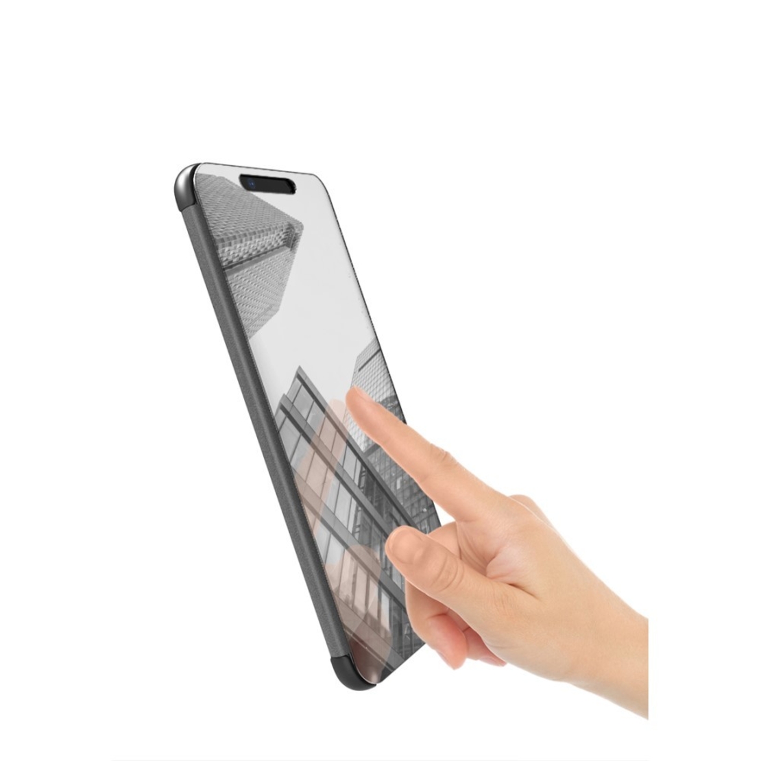 Husa Huawei Mate 20 Flip Cover Oglinda Negru