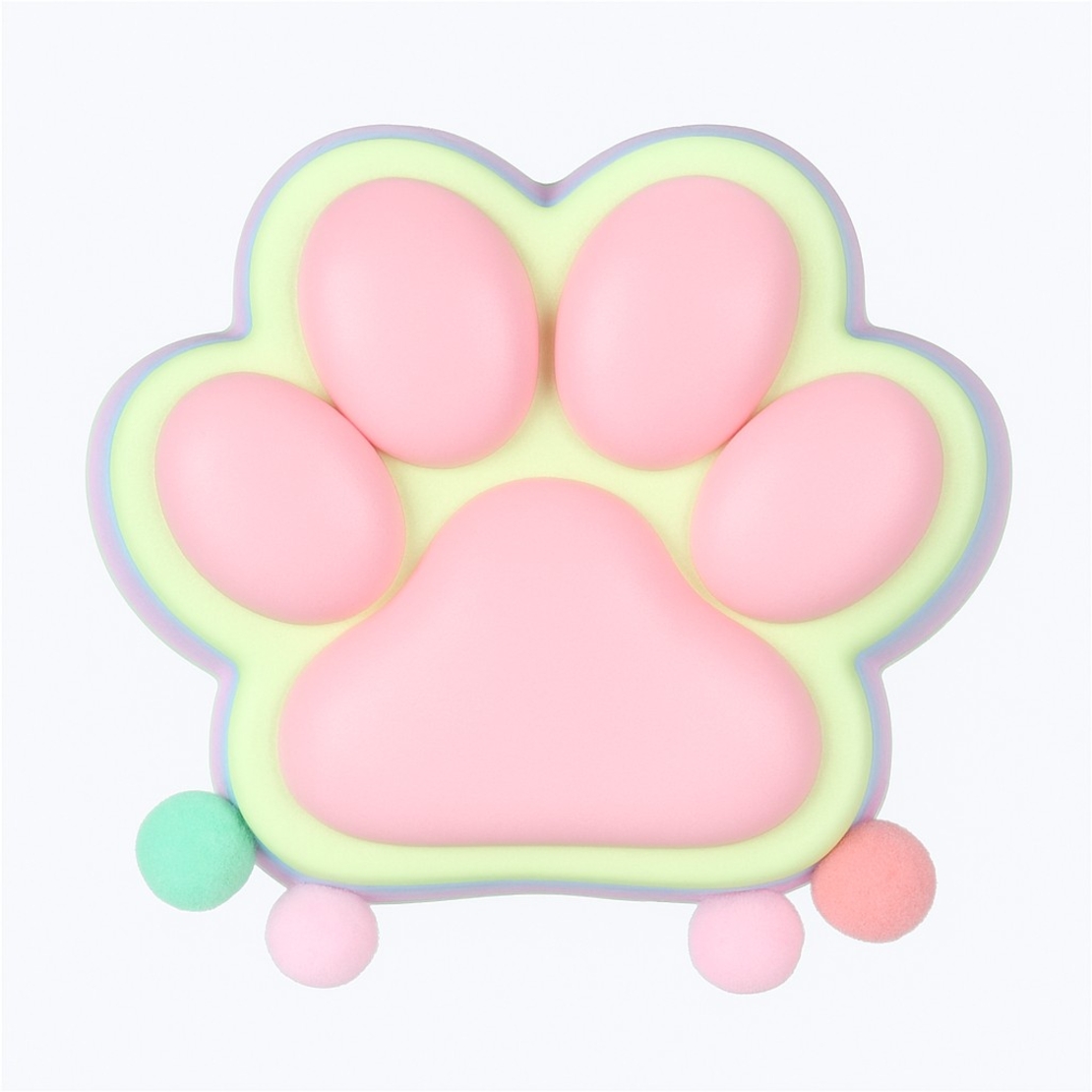 Jucarie Antistres Squishy, Flippy, Revenire Lenta, Model Labuta de Pisica, Squishy, BIG 12.5 x 10.5 cm, 220 g, Model 21, Multicolor Roz Galben