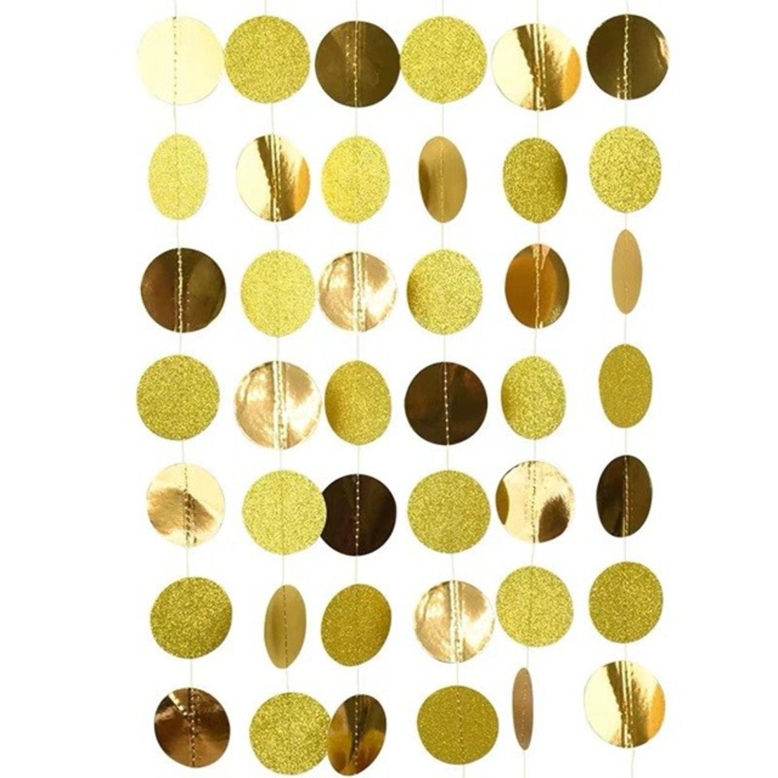 Banner cu Cerculete, Flippy, Tip Franjuri, 4 m, Rola de Ata Inclusa, Auriu