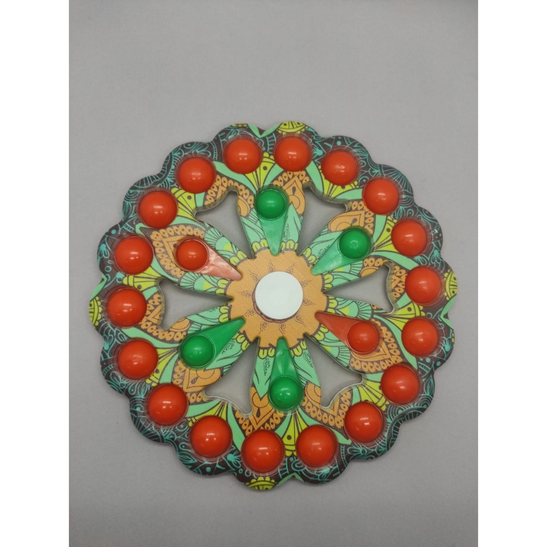 Jucarie Antistres, Flippy, Model Simple Dimple, Fidget Toy Spinner, cu 24 Buline, Multicolor