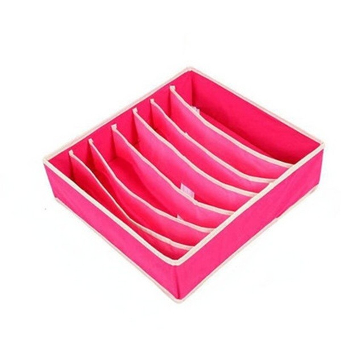 Cutie De Depozitare, Flippy, Pentru Lenjerie, Sosete Si Sutiene, Material Textil, 7 Compartimente, 32 x 32 x 10 cm, Culoare Roz
