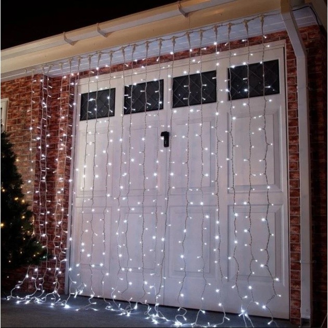 Instalatie de Craciun Tip Perdea Fir Transparent 3 X 2 m 240 Leduri Alb Rece 2783W