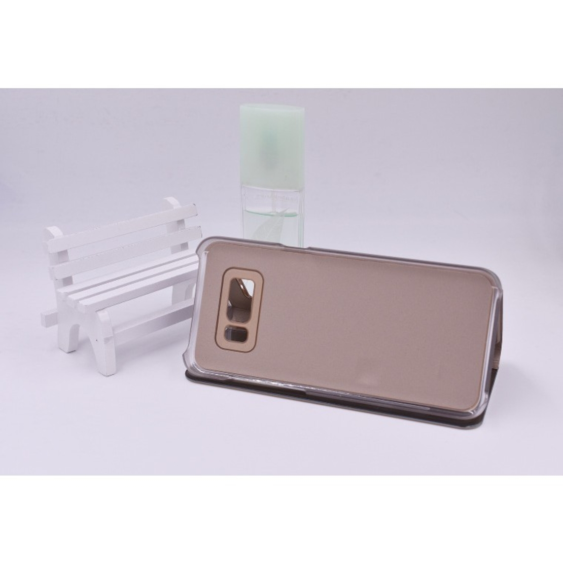 Husa Tip Carte, Flippy, Compatibila cu Huawei Mate 10 Lite, Flip Cover Oglinda, Auriu