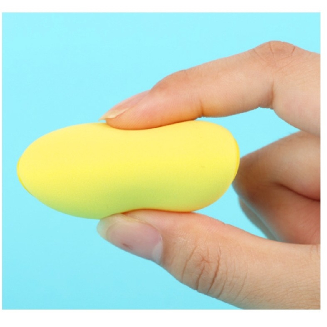 Burete de Machiaj Triunghi Flippy, Reutilizabili, Utilizare Umeda sau Uscata, 5.5 x 5.5 x 0.9 cm, Powder Puff, Galben