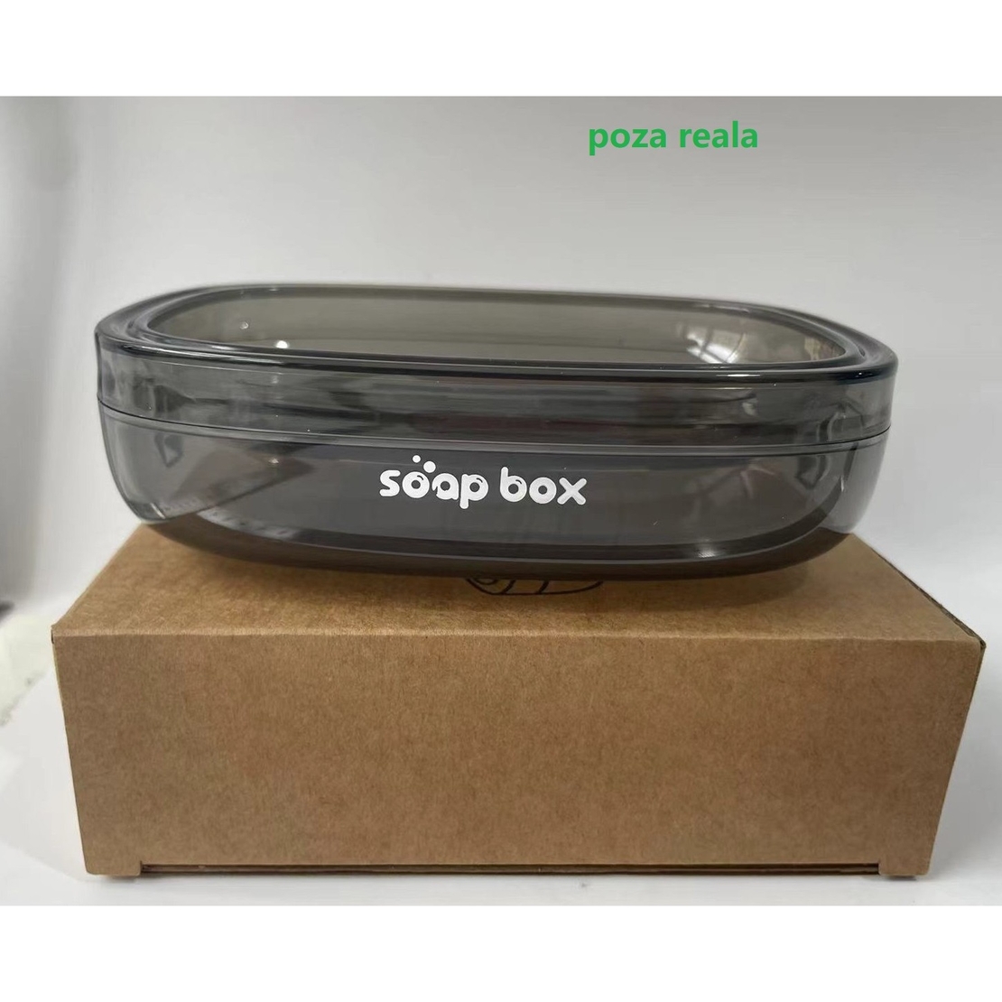 Savoniera, Flippy, Pentru Blat, PET, Scurgere Optima, Gri Transparent