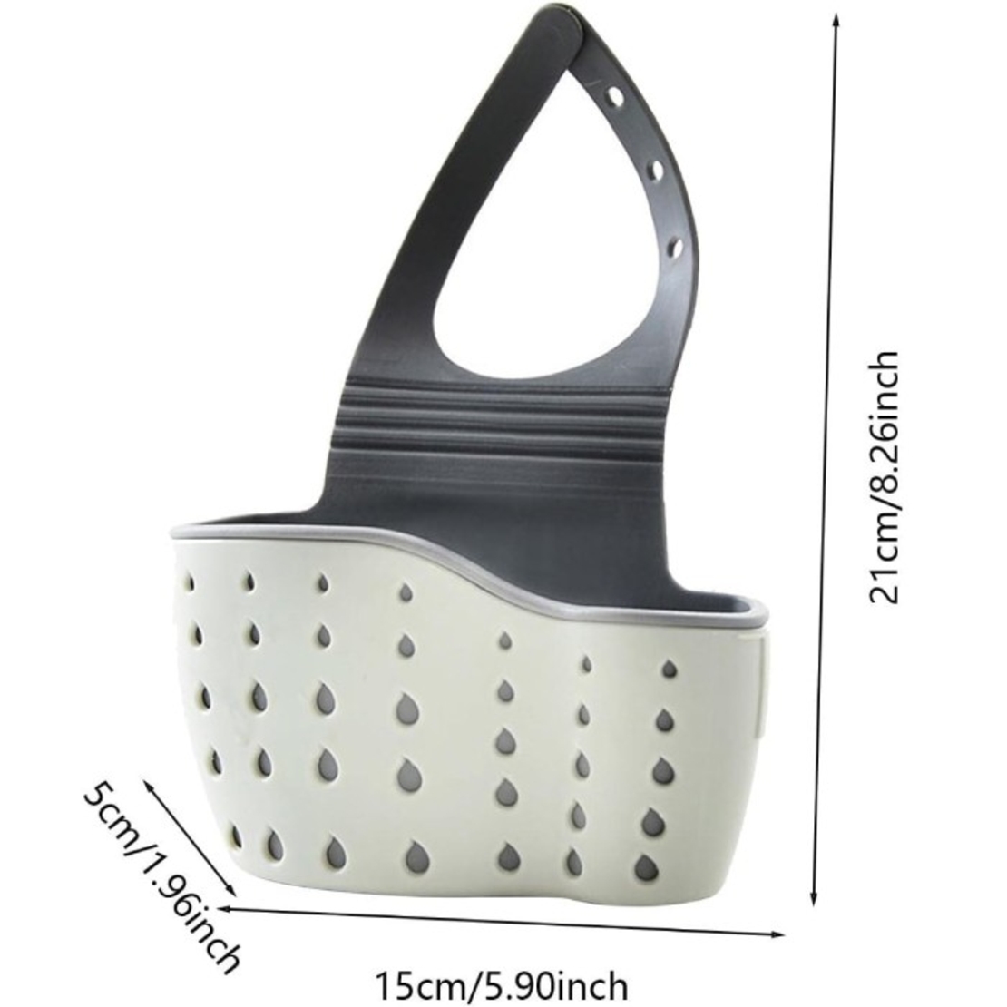 Suport Scurgere pentru Burete si Laveta de Vase Bucatarie, Flippy, Verde, Curea Reglabila, Plastic Flexibil, 15x 5x 21cm