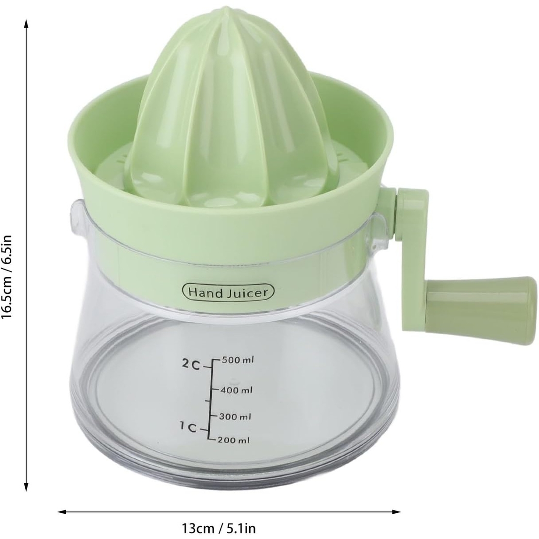 Storcator de Citrice Manual, Flippy, Rezistente, Usor de Folosit si Depozitat, Durabil, Calitativ, 16.5x13cm, Transparent/ Verde
