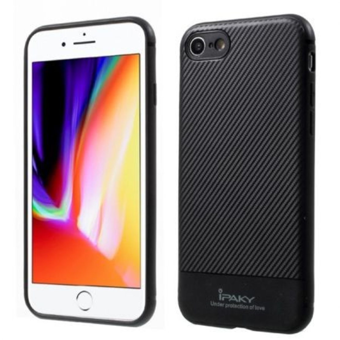 Husa Apple iPhone 7 Plus IPAKY Carbon Fiber Negru