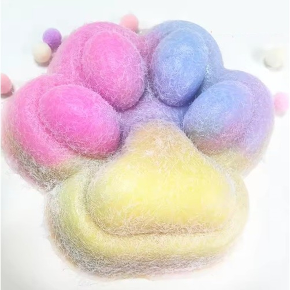 Jucarie Interactiva Squishy, Flippy, Squeeze Pinch Family, Model Cat Paw, Revenire Lenta, din TPR, +3 Ani, 7.5 cm, Textura Puf, Multicolor