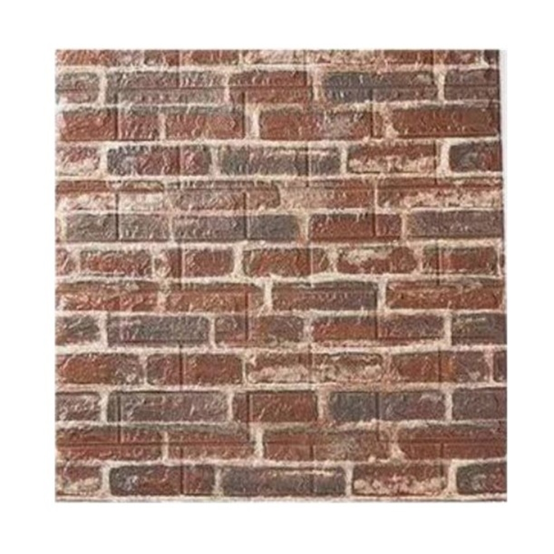 Set 10 Stickere de Perete, Flippy, Autoadezive, 70 x 77 cm, 4 mm Grosime, Suprafata Acoperita 5.3 mp, din PVC, Model Caramida Rosie, Caramiziu