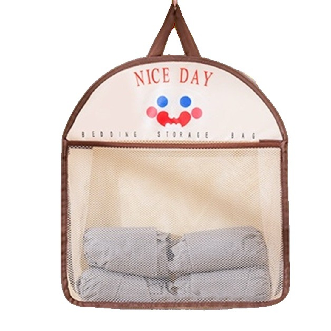 Geanta de Depozitare, Flippy, Tip Saculet, de Agatat, Multifunctionala, din Plasa, 40 x 10 x 44 cm, Maro