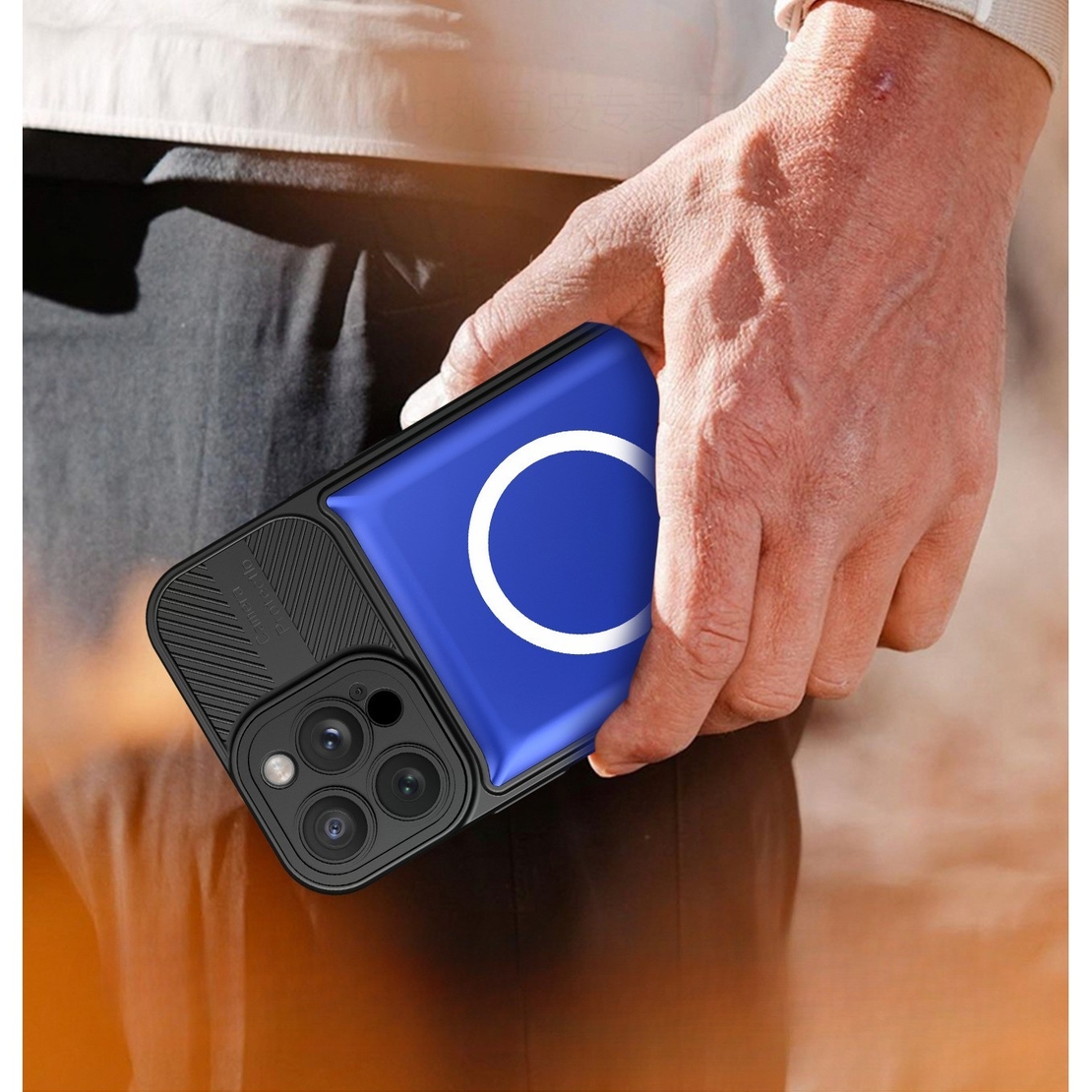 Husa Urban Armor  pentru Samsung S22 Albastru, Suport Auto Magnetic, Protectie Antisoc, Flippy