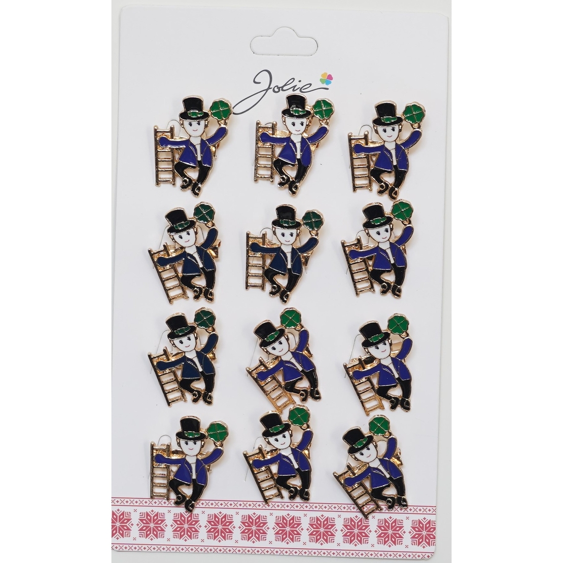 Set 12 Brose Martisor Primavara Cosar pe Scara si Trifoi