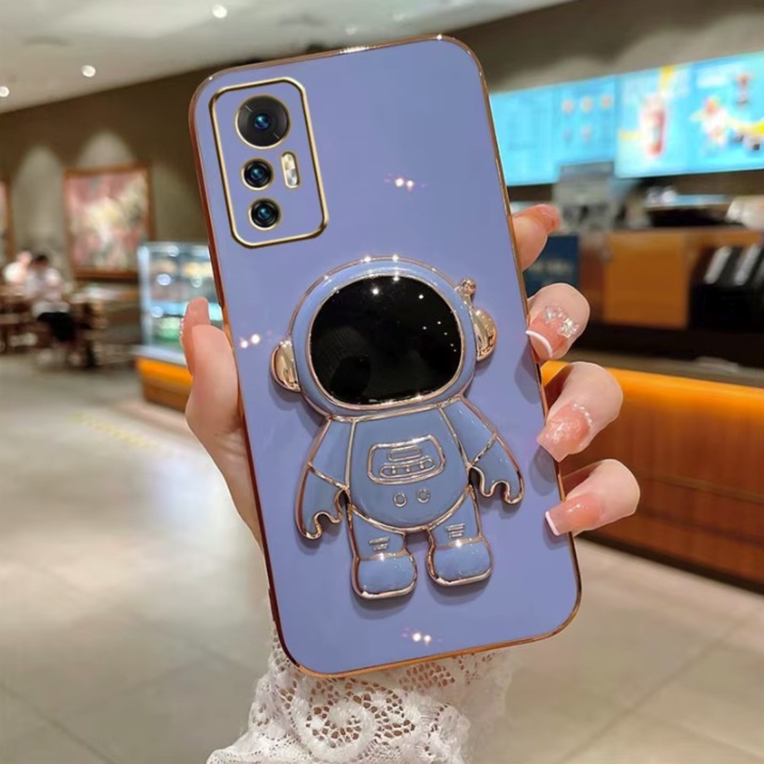 Husa de Protectie 2 in 1, Flippy, Husa de Protectie pentru Samsung Galaxy A15/A15 5G, Model Astronaut cu Suport, din TPU, Albastru