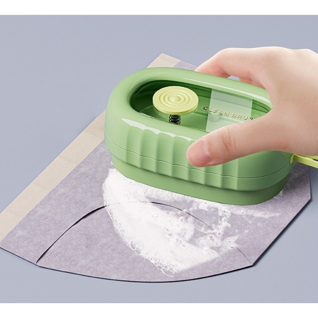 Perie de Spalat Haine, Flippy, cu Dispenser pentru Detergent, 4 Perii de Curatare, din ABS + PS, Verde