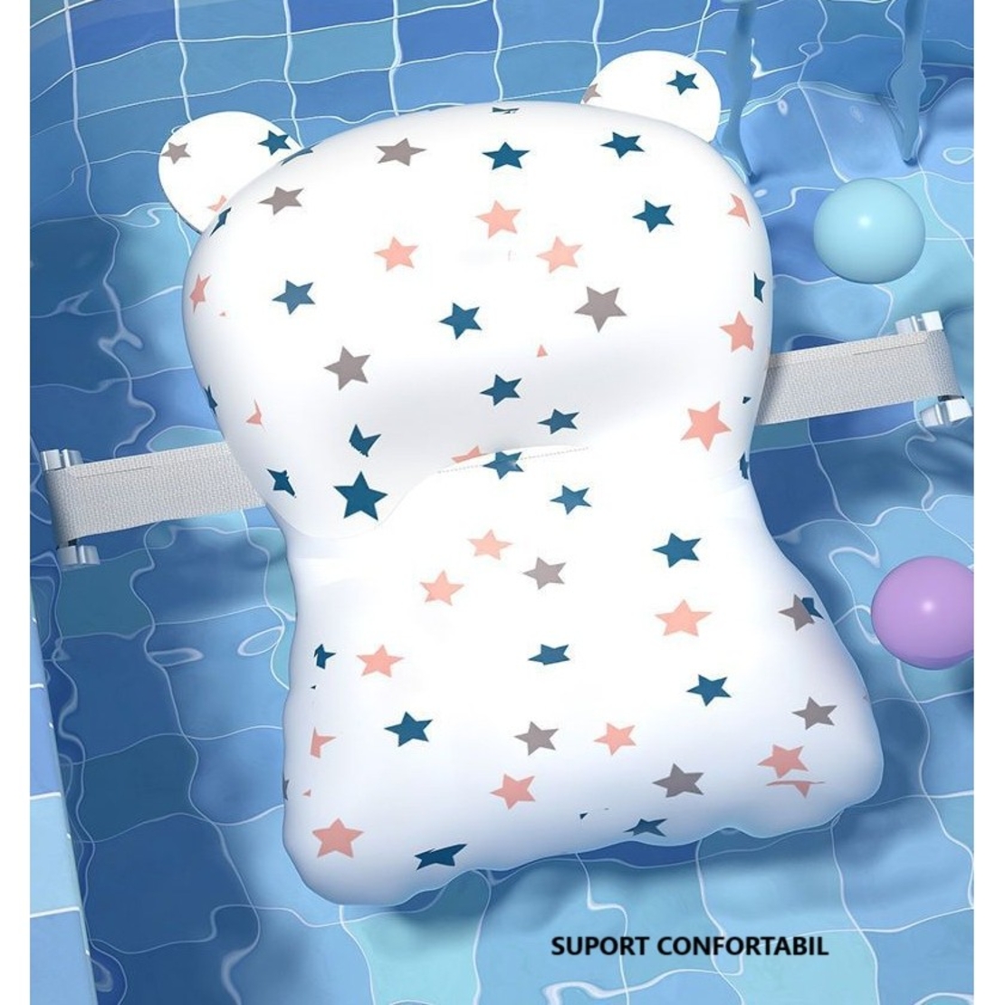 Cada de Baie, Flippy, pentru Copii 0 luni - 6 Ani, cu Termometru, Pliabila, Perna Suport Inclusa, din Plastic, 81.5 x 49 x 21.5 cm, Mov