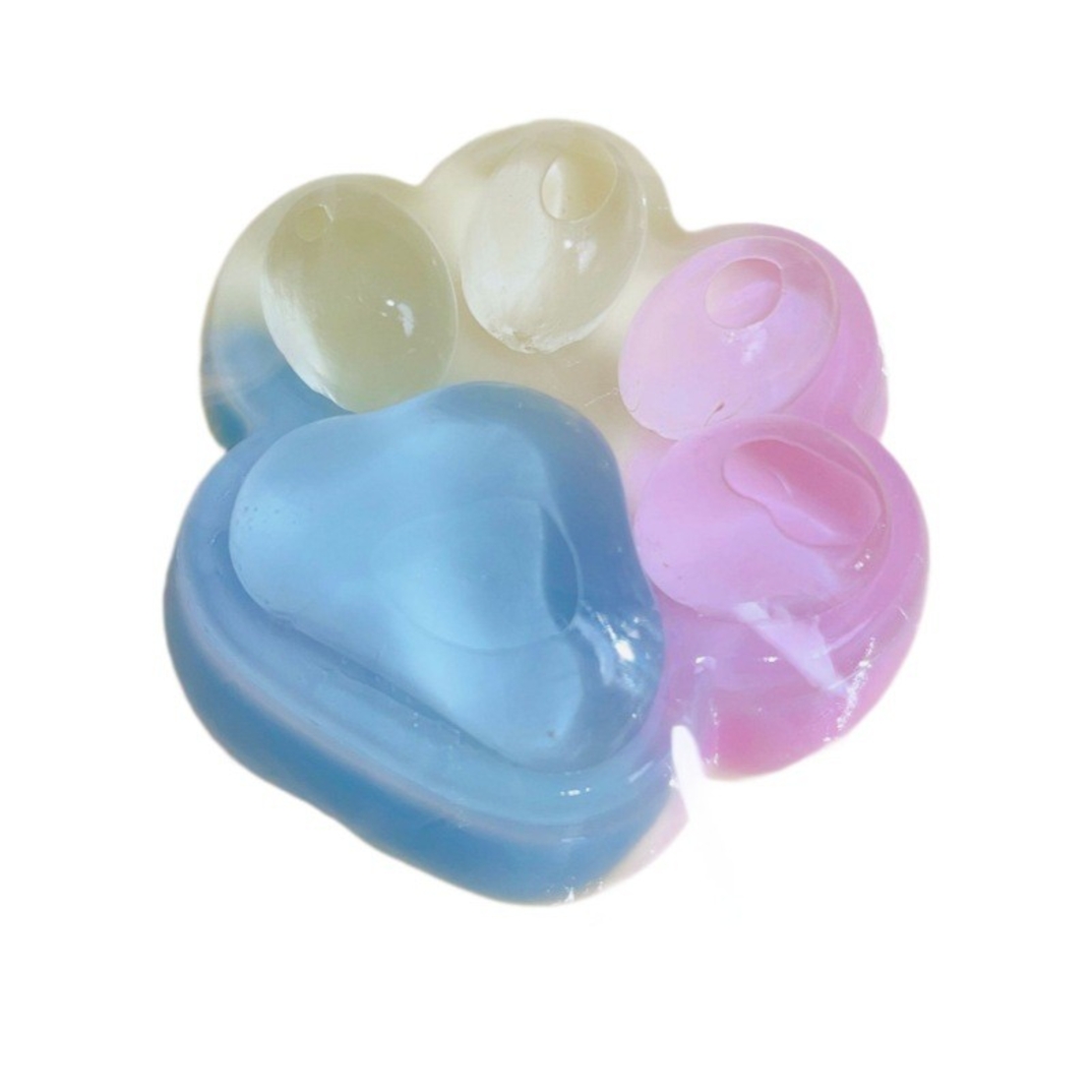 Jucarie Antistres Squishy, Flippy, cu Revenire Lenta, Squeeze Pinch Family, Model Cat Paw, 12.5x10.5 cm, 220g, Ambalaj Transparent, Model 024, Multicolor