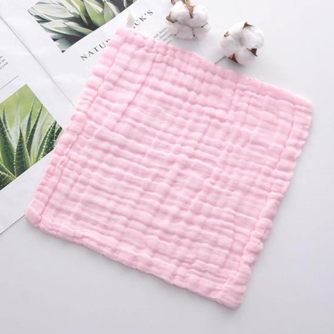 Prosop Absorbant, Flippy, din Bumbac, 6 Straturi, 30 x 30 cm, Roz