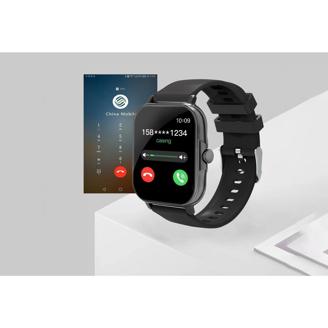 Ceas Smartwatch, Flippy, Editia H15, Apeluri Bluetooth, Afisaj 1.81 inch, Rezolutie 240 x 284, Puls, Siri, Baterie 180 mAh, Negru