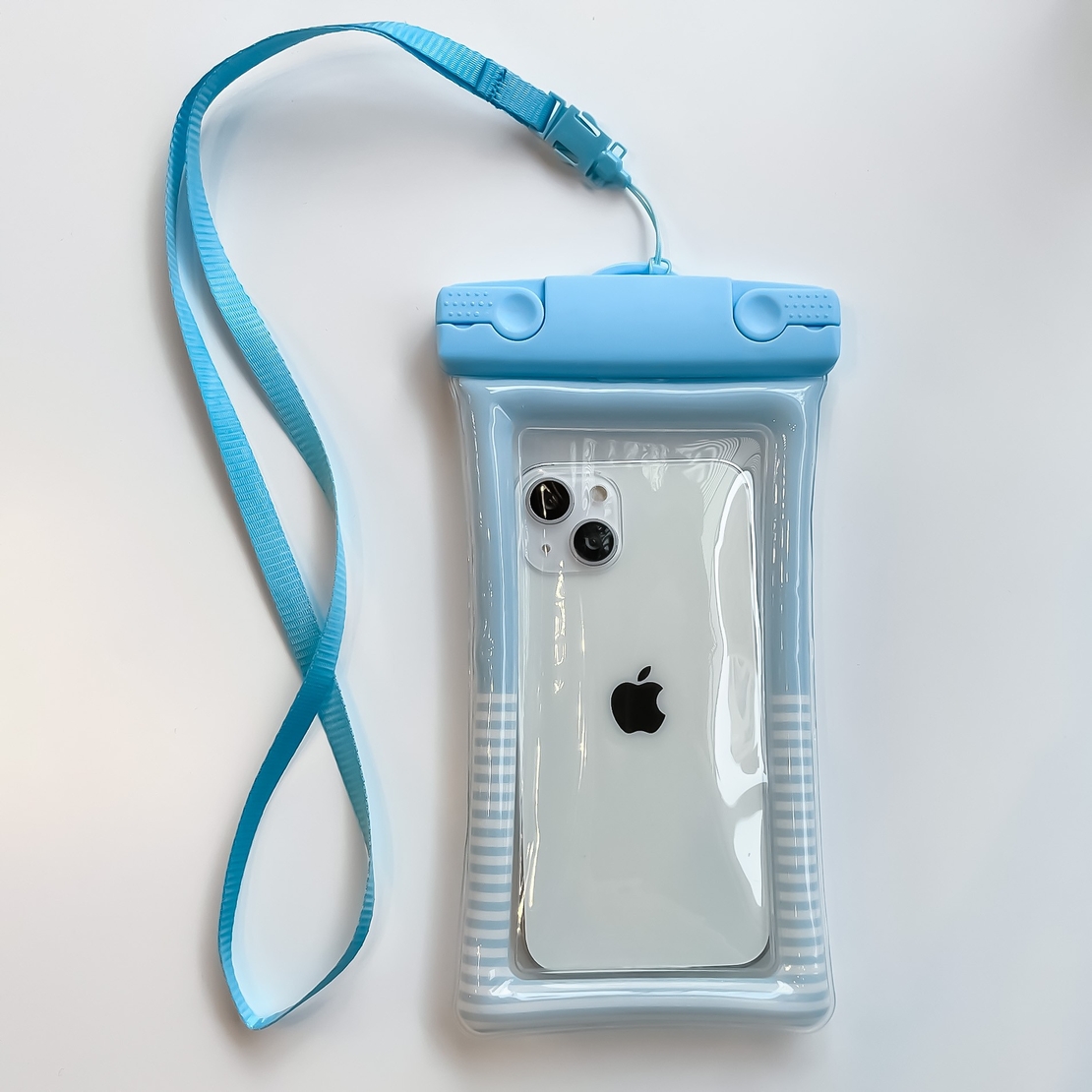 Husa subacvatica Cushion Waterproof Flippy, Snowproof, Universala, Dungata, cu Snur, pentru telefon sau documente, Bleu