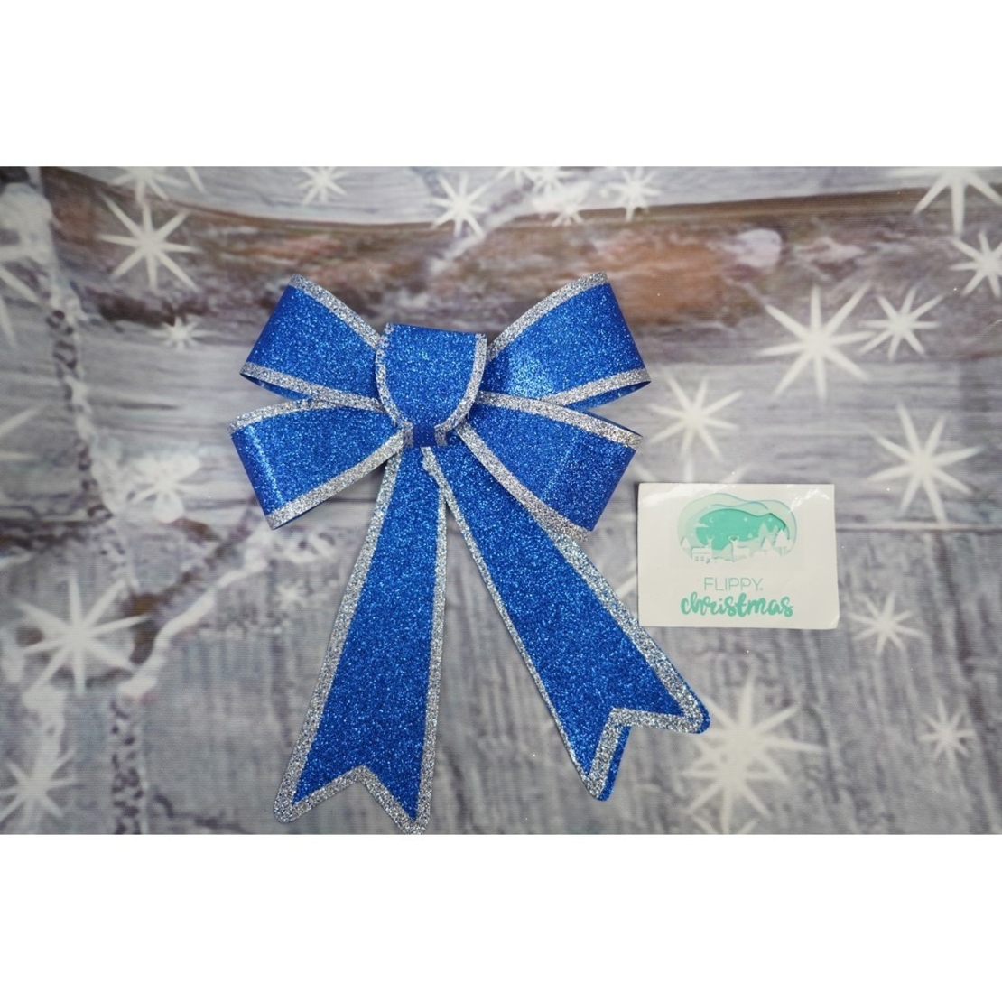 Funda pentru brad, Albastra, cu margini argintii, 13 x 18 cm, PVC, Flippy