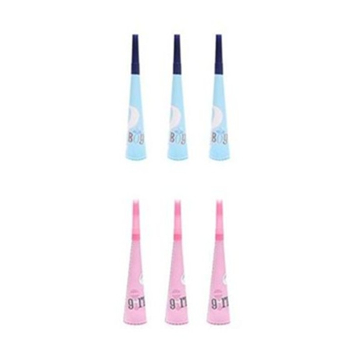 Set 6 Suflatori Gender Reveal, Flippy, Girl or Boy, din Carton, 20 x 5 cm, Roz/Albastru