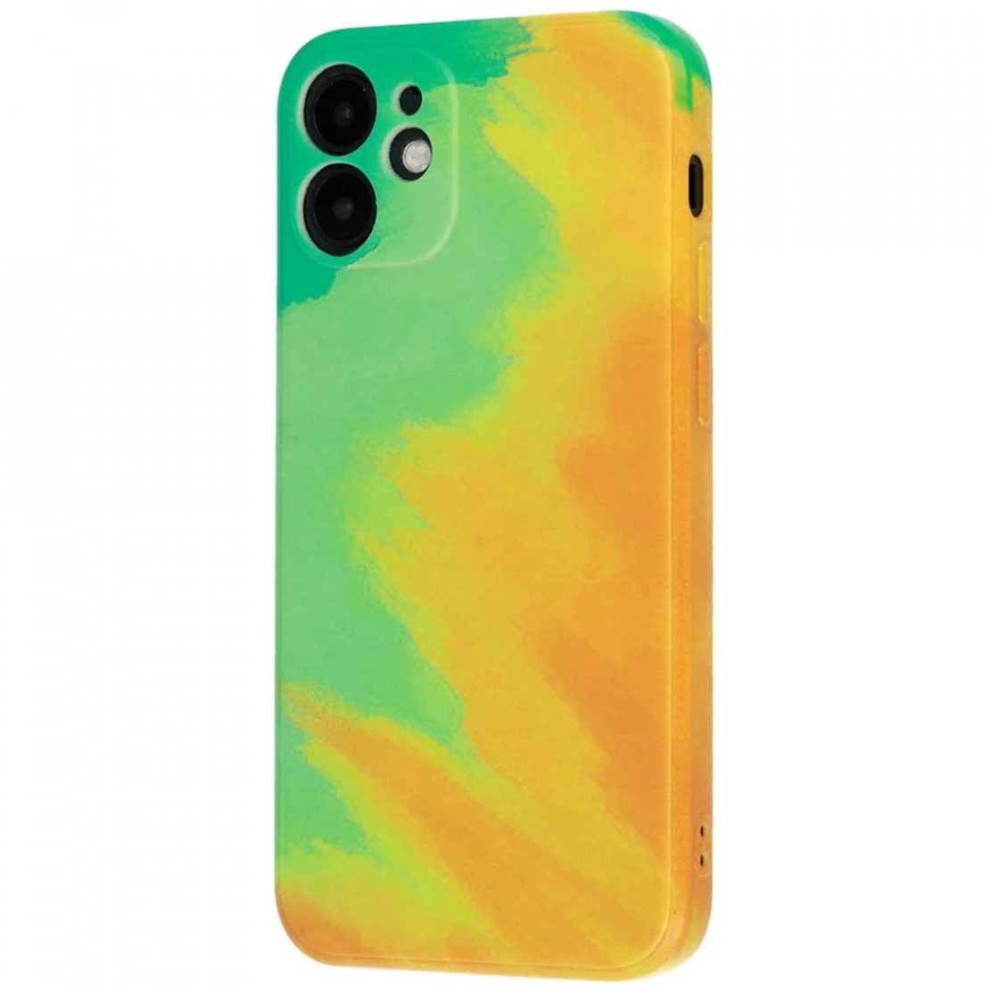 Husa protectie Flippy compatibila cu Apple iPhone 12 Tpu Ombre, Verde/Galben