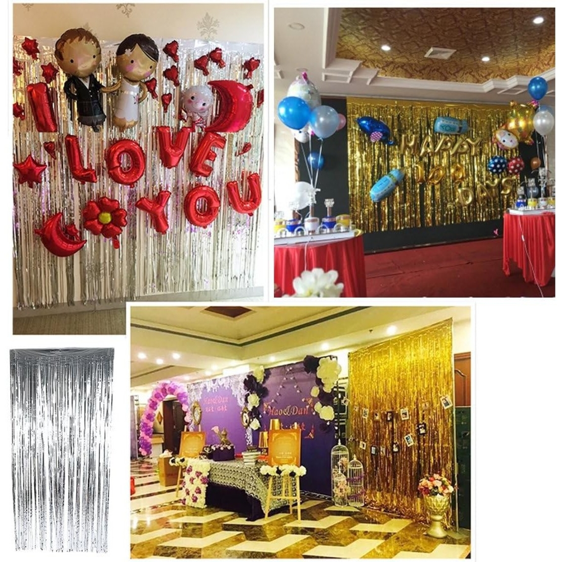 Perdea Franjurata, Flippy, Model Decor Petrecere, pentru Fundal de Poze, Amenajare Colorata a Petrecerii, Dimensiune 100x200 cm, Gold