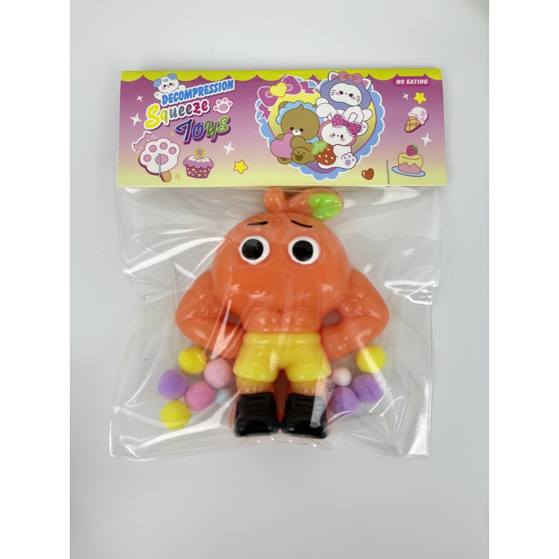 Jucarie Antistres Squishy, Flippy, Model UDin Din Dun Ma Din, cu Revenire Lenta, din TPR, 12 x 11 x 3 cm, Multicolor
