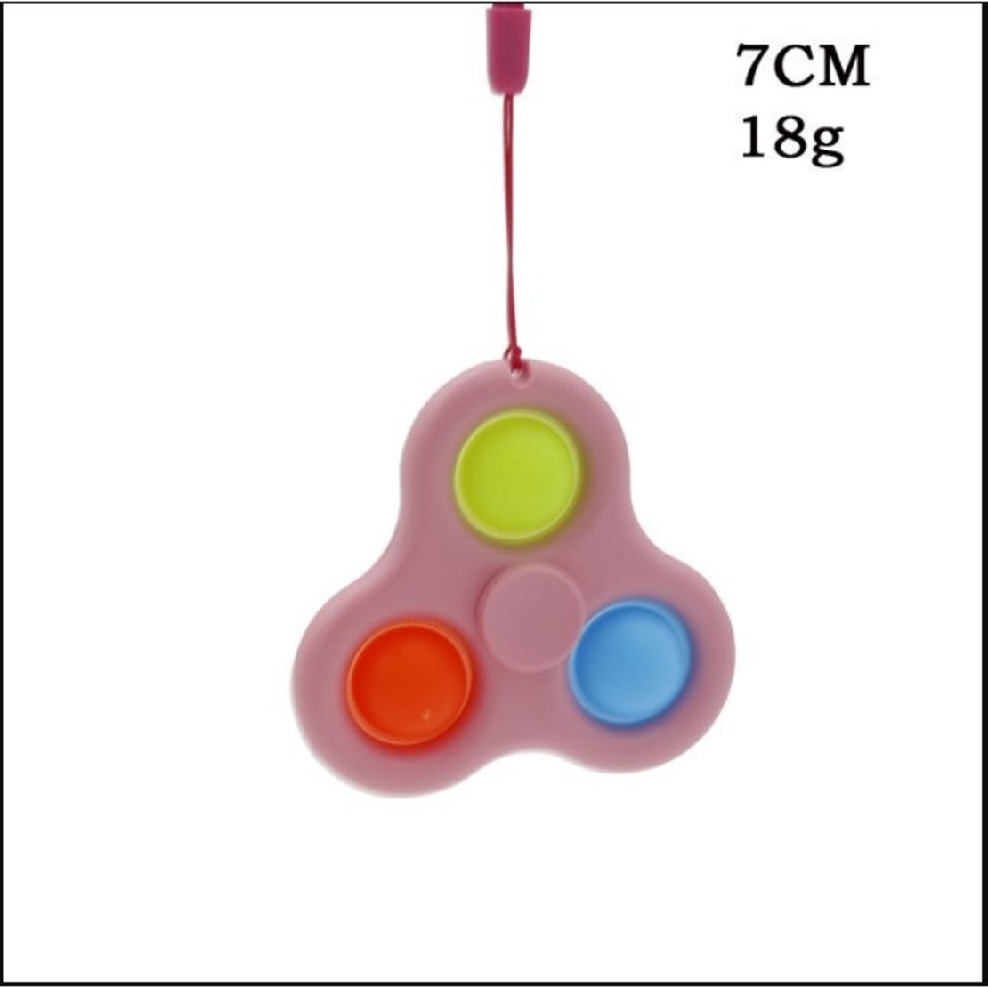 Jucarie senzoriala spinner Flippy- Fidget Toy, Simple Dimple, 7 cm, Roz/Multicolor